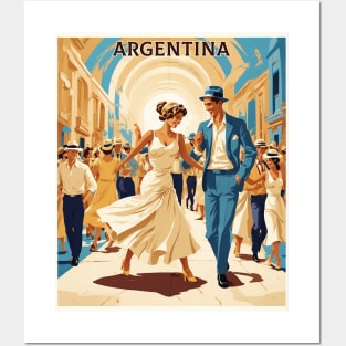 Street Tango Dancing Argentina Vintage Tourism Poster Posters and Art